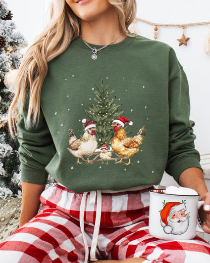Vintage Christmas Chicken Sweatshirt
