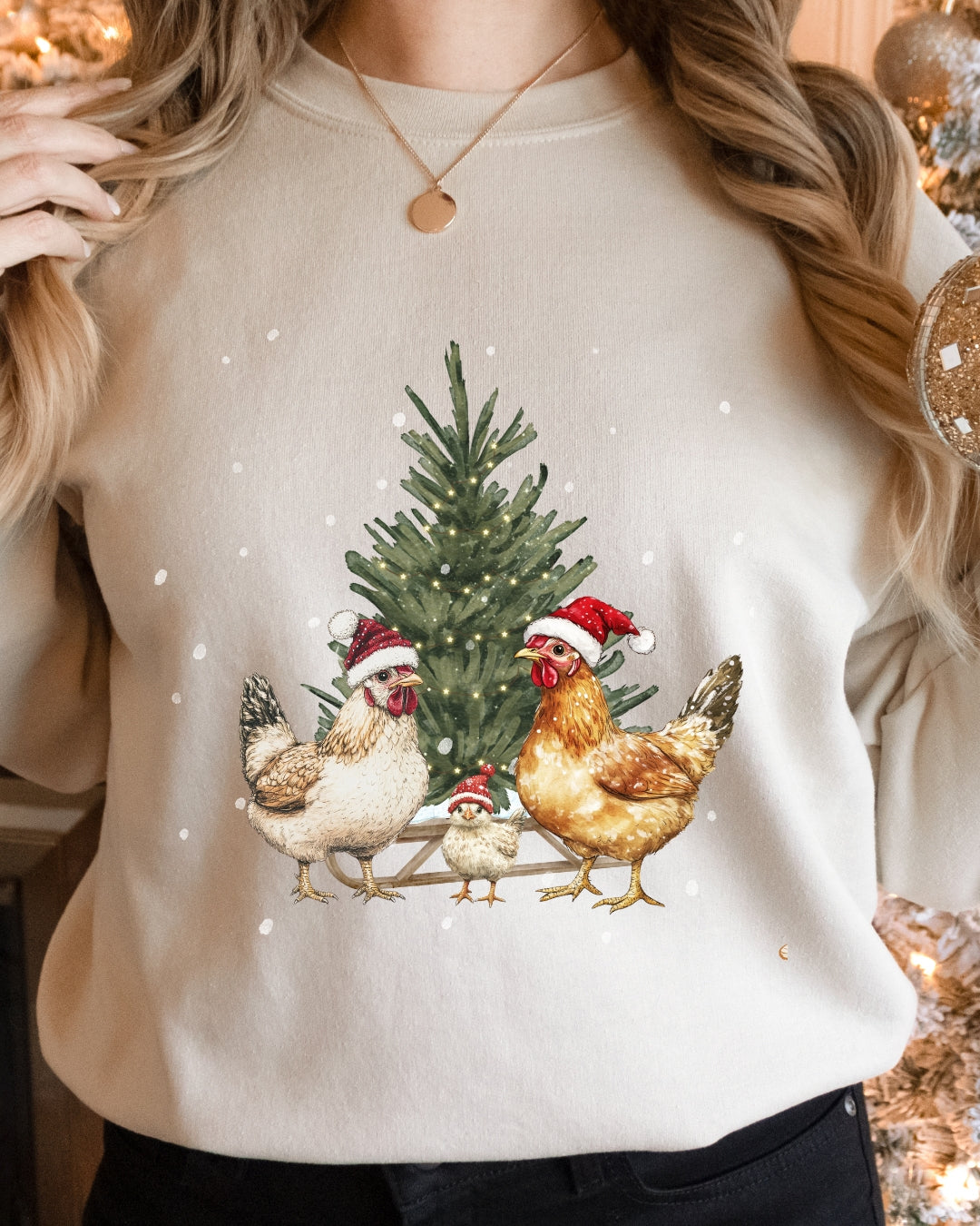 Vintage Christmas Chicken Sweatshirt