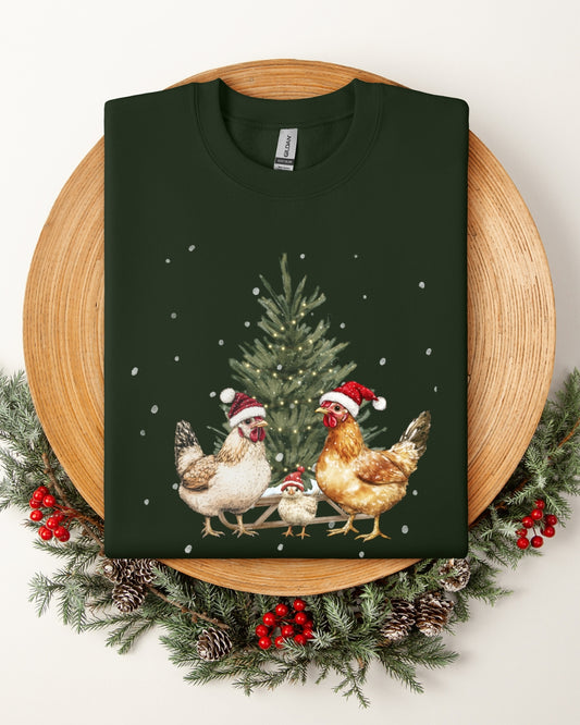 Vintage Christmas Chicken Sweatshirt