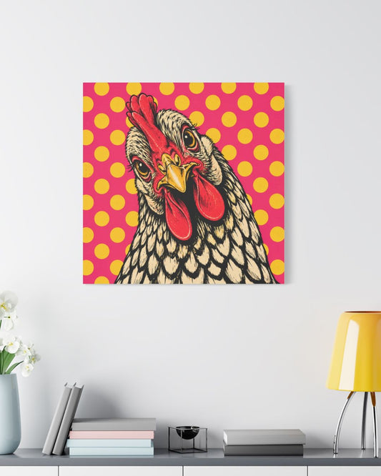 Polka Dot Chicken Canvas