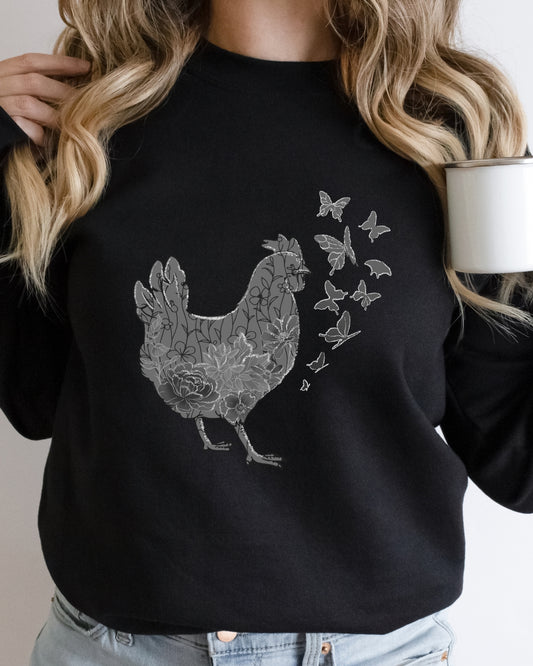 Butterflies Chicken Sweatshirt